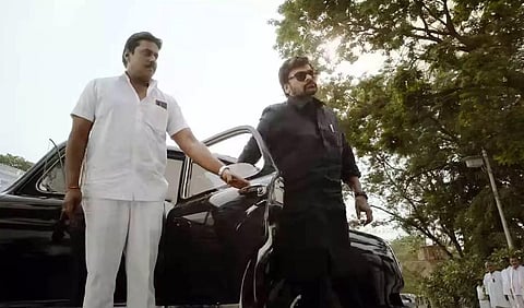 A still from the newly released Telugu movie 'God Father' starring Megastar Chiranjeevi in the lead.