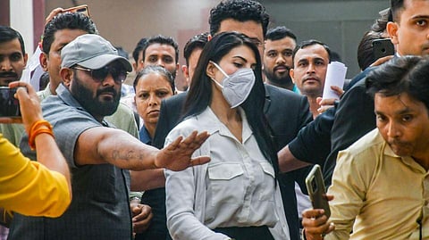 File Photo | Actor Jacqueline Fernandez after a court hearing in money laundering, in New Delhi. 