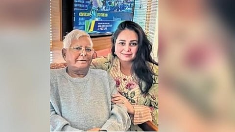 Lalu Yadav with his daughter Rohini Acharya.