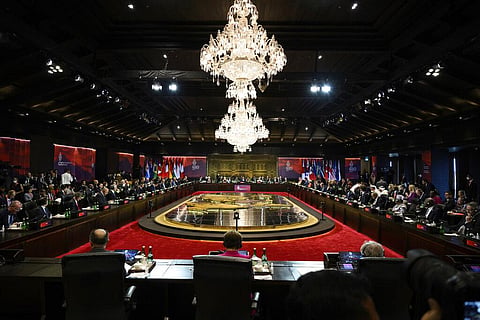 World leaders attend a working session at the G20 Summit in Nusa Dua, Bali, Nov. 15, 2022. (Photo | AP)
