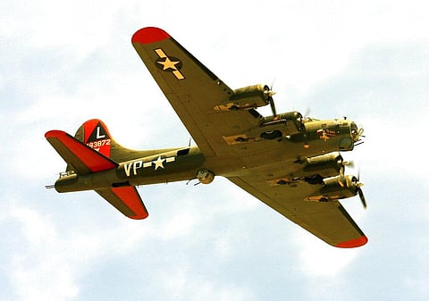 On November 12, 2022, a B-17 heavy bomber (named 'Texas Raiders') collided with another during the Commemorative Air Force Wings Over Dallas air show.  (Photo | AP)