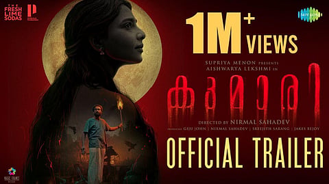 Trailer poster of the Aishwarya Lekshmi-starrer Kumari. (Photo | YouTube)