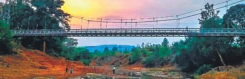 The hanging bridge at Padmapadar