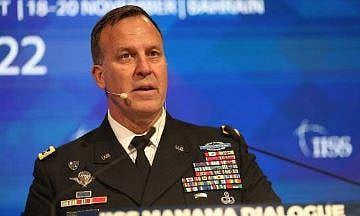 The US Central Command Commander General Michael Kurilla speaks at the 18th IISS Manama Dialogue in Bahrain's capital on November 19, 2022. (Photo | AFP)
