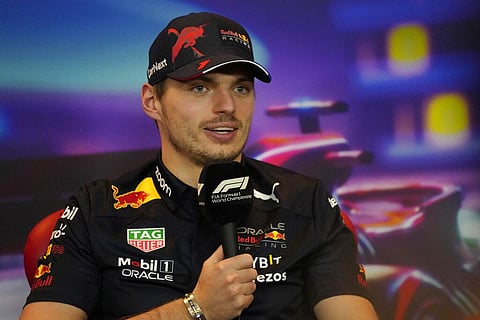 RedBull Racing's Max Verstappen, 2022 F1 World Drivers' Champion,  speaks at a press conference in Abu Dhabi, Nov. 17, 2022. (Photo | AP)