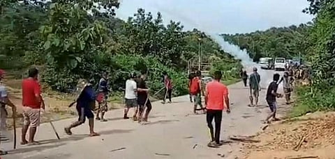 FILE PHOTO | Locals during a clash with police personnel at Assam-Mizoram border at Lailapur in Cachar district, on 29 July 2021. (PTI)