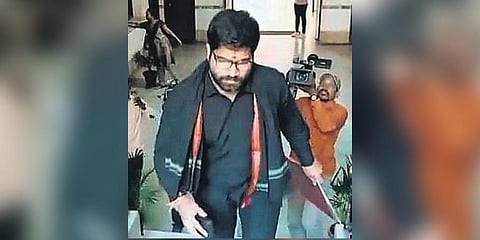 ​  V Harish, PA to State Minister Talasani Srinivas Yadav, appears for questioning in Hyderabad on Monday  ​