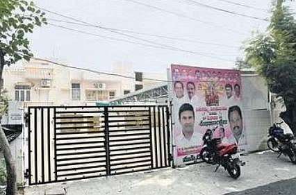The residence of Minister Ch Malla Reddy at Bowenpally that was searched by I-T sleuths on Tuesday | Vinay Madapu