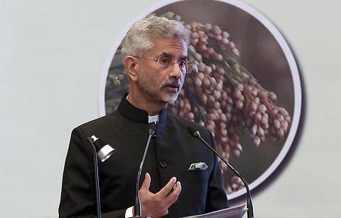 External Affairs Minister S Jaishankar addresses the pre-launch celebration of International Year of Millets (IYM), in New Delhi, Nov. 24,2022. (Photo | ANI)