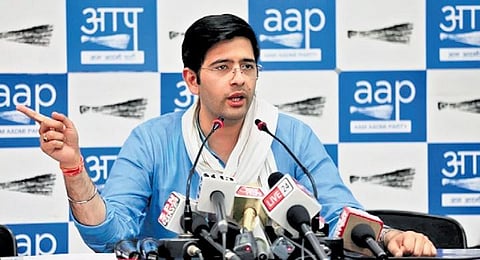 AAP leader and Rajya Sabha MP Raghav Chadha. (Photo | PTI)