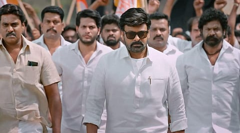 A still from the newly released Telugu film, 'God Father' starring Chiranjeevi in the lead role.