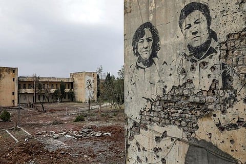 Damage sustained at the KDPI headquarters following an Iranian cross-border attack in the town of Koye in the autonomous Kurdish region of northern Iraq, Nov. 26, 2022. (Photo | AFP)