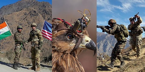 Tapovan: Indian and US Army personnel seen during the Indo-US joint exercise 'Yudh Abhyas', in Tapovan, Uttarakhand, on November 30, 2022. It is happening close to the border with China. The 18th edition of the exercise commenced in Uttarakhand's Auli on 