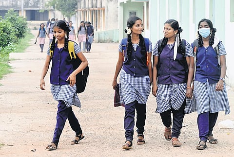File photo of students at a government school | Express