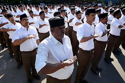 File image of RSS Route March in Chennai. (Photo| Sunish P Surendran)