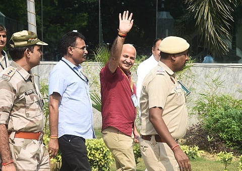 Delhi Deputy Chief Minister Manish Sisodia arrives at the CBI office. (File Photo | EPS)