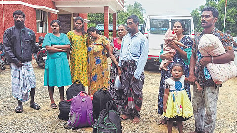 Ten Sri Lankan Tamils were rescued from Naduthurai islet near Dhanushkodi in Ramanathapuram district early on Saturday | Express