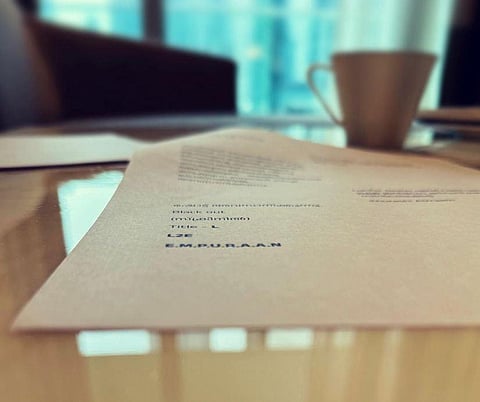 The actor-turned-director shared a photo hinting that Empuraan's script  is in progress. (Photo | Prithviraj Sukumaran Instagram)