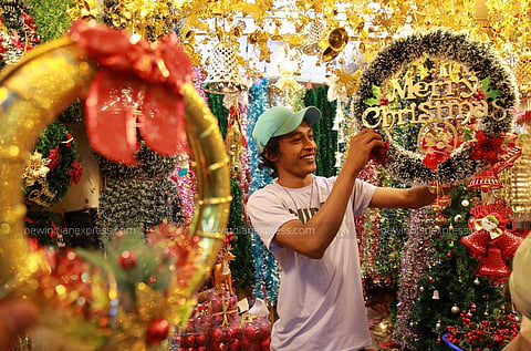 The markets in Kerala's Kochi are flooded with stars, Christmas trees, cribs, and wreaths. Just in time for the holiday! (Photo | T P Sooraj, EPS)