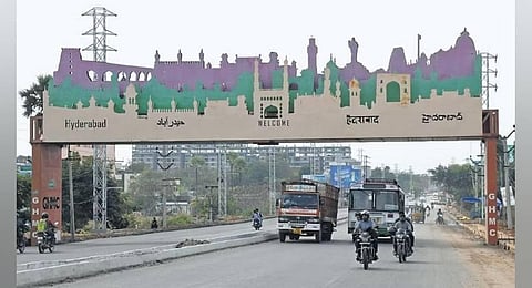 A view of ‘Keerthi Thoranam’ at Narapally on the Uppal Road |  Vinay Madapu