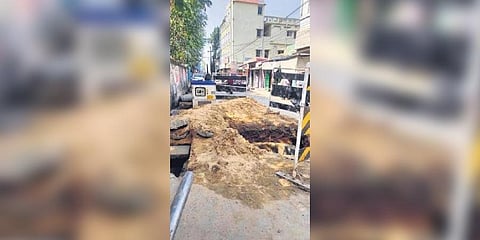 ​  A road in Kalyan Nagar in Cuttack dug up for JICA work  ​