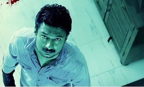Udhayanidhi Stalin in the upcoming movie, 'Kannai Nambathey.'