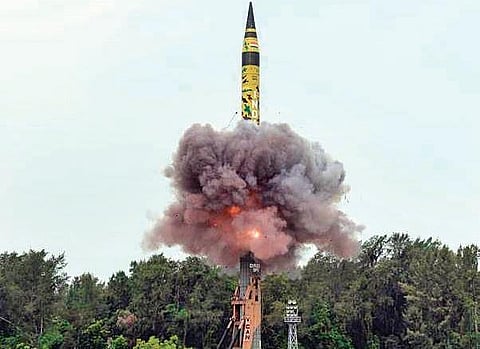 Agni-V missile (File photo| EPS)