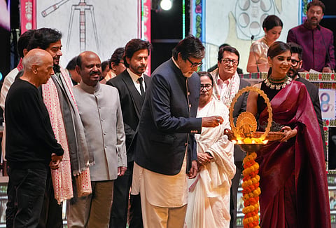 Megastar Amitabh Bachchan inaugurated the 28th edition of the Kolkata International Film Festival (KIFF) on December 15.  West Bengal Governor C V Ananda Bose, Chief Minister Mamata Banerjee, Big B's actor-wife Jaya Bachchan, superstar Shah Rukh Khan, for