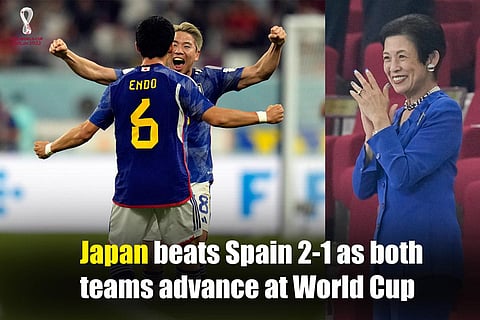 After beating Germany in the team's opener, Japan worked its way into the round of 16 of the World Cup on Thursday by defeating Spain 2-1 — the same score as last week. (Photo | AP)