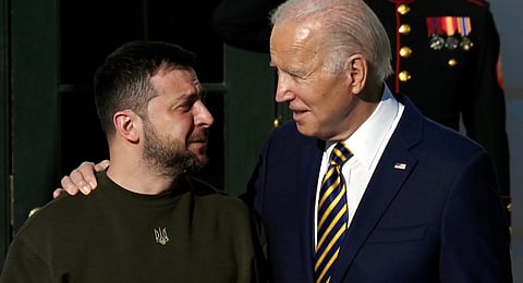 US President Joe Biden and Ukraine's President Volodymyr Zelensky.