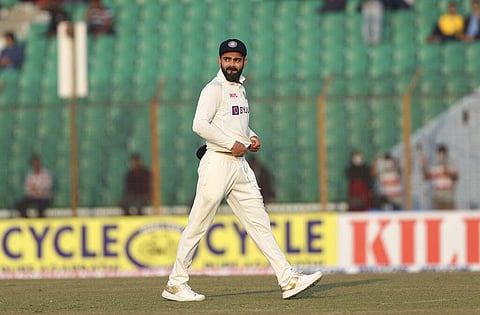 India's Virat Kohli fields during the second test match between Bangladesh and India in Dhaka, Bangladesh,  Dec. 17, 2022. (Photo | AP)