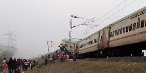 The derailed Guwahati-Bikaner Express at Moynaguri in north Bengal’s Jalpaiguri district. (File Photo | EPS)