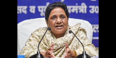 Bahujan Samaj Party president Mayawati addresses a press conference (File Photo | PTI)