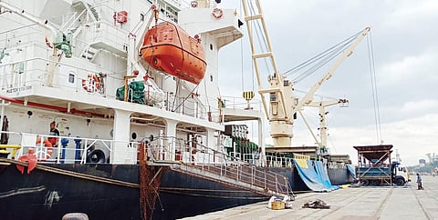 A cargo ship at Cochin Port (File photo| EPS)