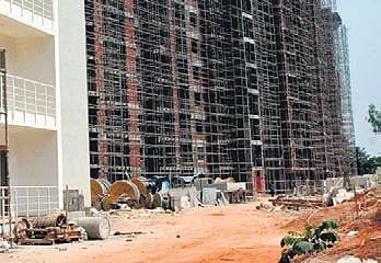 Representational image of a building in construction.