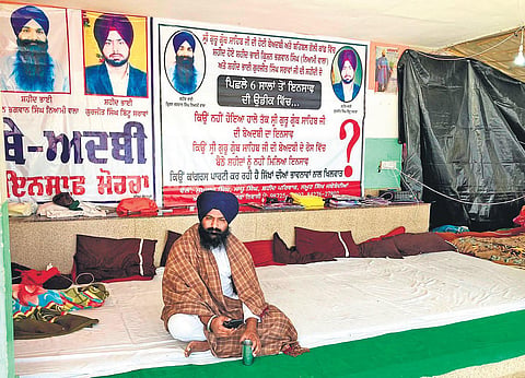 Sukhraj Singh, son of Krishan Bhagwan Singh, who died in the police firing in Behbal Kalan village, Faridkot. (Photo | EPS)