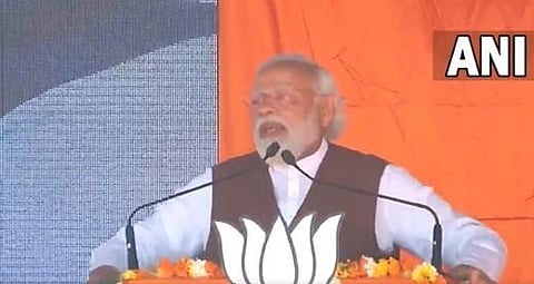 PM Narendra Modi addressing an election rally in Punjab's Abohar (Photo | Twitter/ANI)