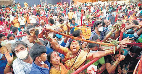 Devotees at Jatara.