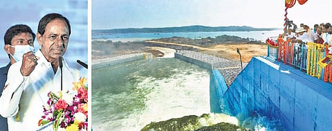 Chief Minister K Chandrasekhar Rao speaks after inaugurating the Mallannasagar project on Wednesday. (File Photo)