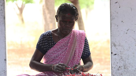 A woman seen at work in Sivakasi firecracker factory. For representational purposes  