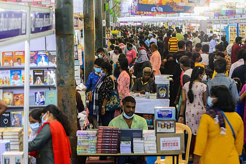 Chennai Book Fair at YMCA ground, in Nandanam. (Photo | Debadatta Mallick, EPS)
