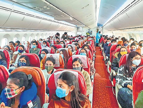 The first Indian evacuation flight after the war broke out arrived in Mumbai on Saturday evening from Romania