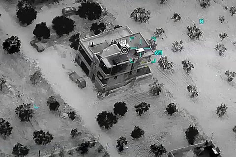 The image shows the compound before raid where Abu Ibrahim al-Hashimi al-Qurayshi, leader of the Islamic State Group, died in Syria's northwestern Idlib province(File photo | AP)