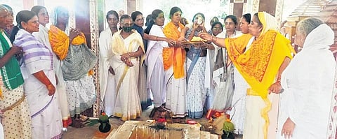 Widows at Baba Balia’s ashram in Jagastinghpur  | Express