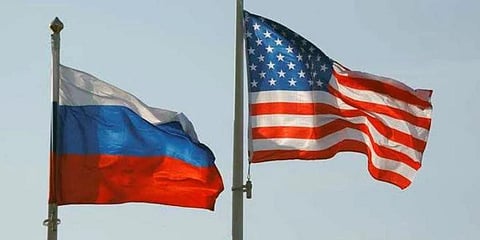 Russia Flag (L) and US Flag. Image used for representational purpose only.