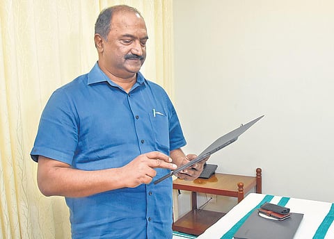 Finance Minister K N Balagopal gives finishing touches to the budget at the Government Guest House in Thiruvananthapuram | B P Deepu