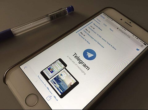 Messaging app Telegram displayed on a smartphone. 