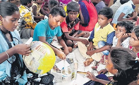 Children hailing from Kuravar community immersed  in making handicrafts  | Express