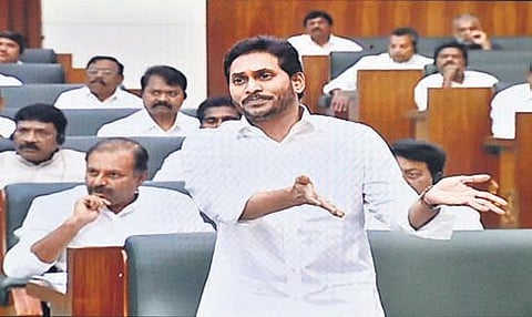 Chief Minister YS Jagan Mohan Reddy speaks in the Assembly (Photo | EPS)
