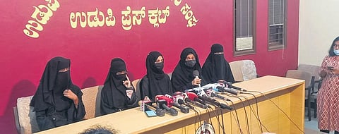 Student-petitioners address a press conference in Udupi | EXPRESS